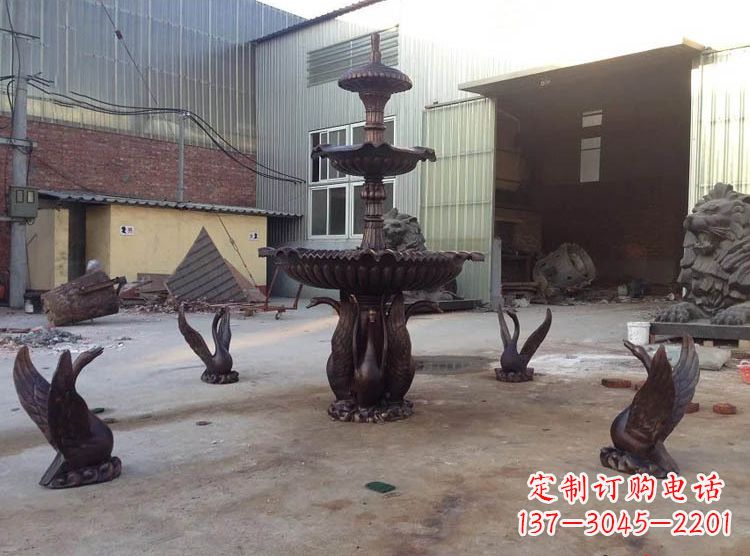 金华铸铜天鹅喷泉雕塑
