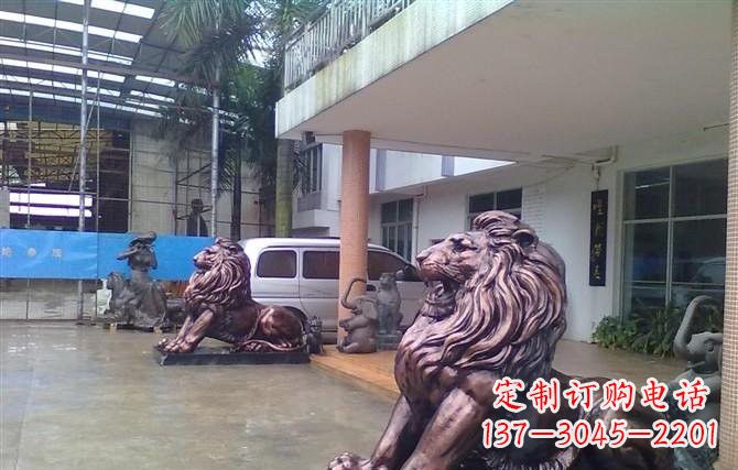 金华紫铜西洋狮子铜雕
