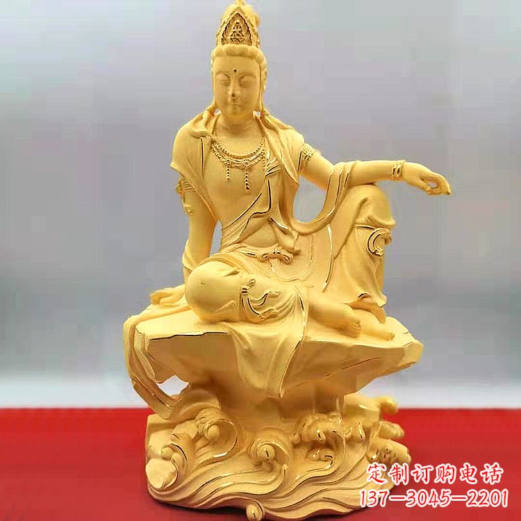 金华自在观音纯铜镀金雕塑
