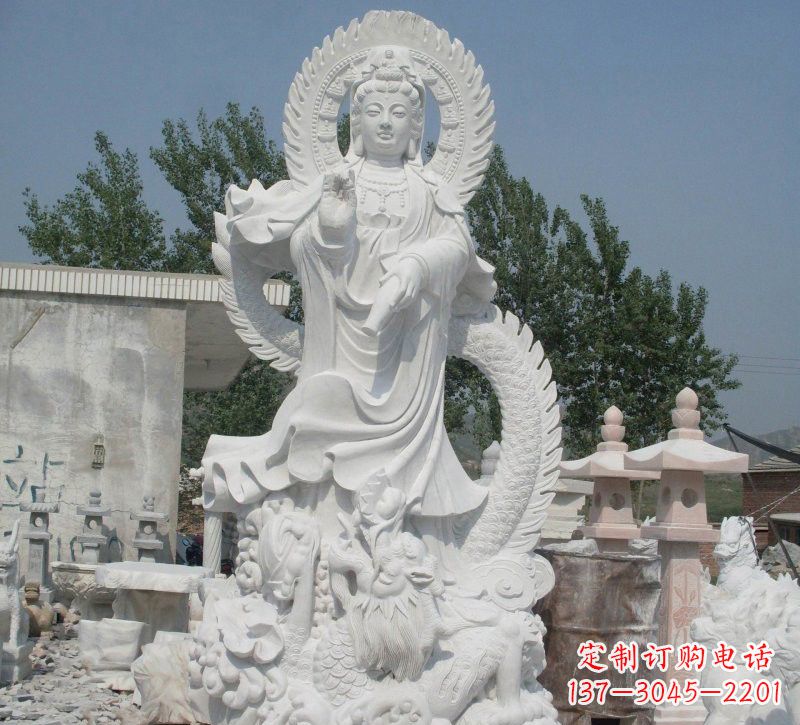 金华宗教庙宇乘龙观音石雕