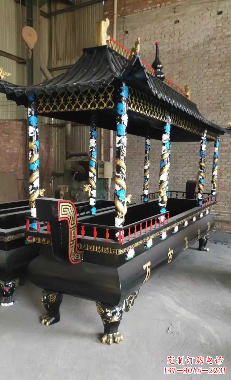 金华宗教庙宇方形香炉铜雕