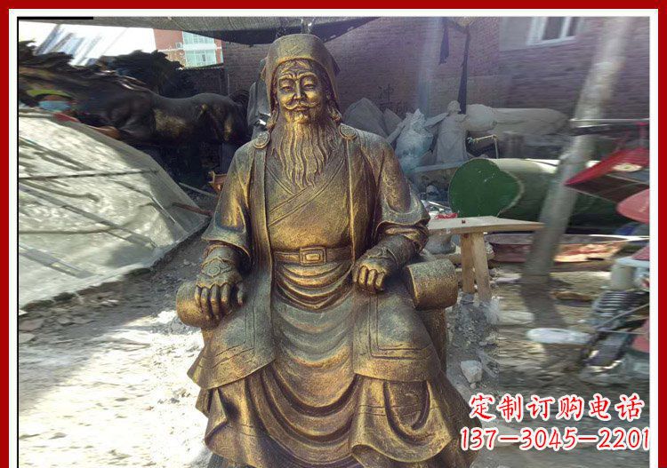 金华坐式成吉思汗铜雕