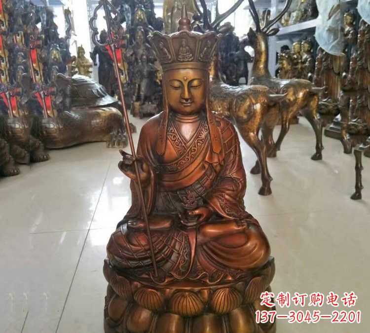 金华坐式地藏菩萨铜雕