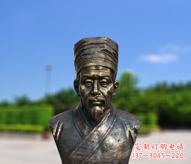 金华名医李时珍半身像铜雕