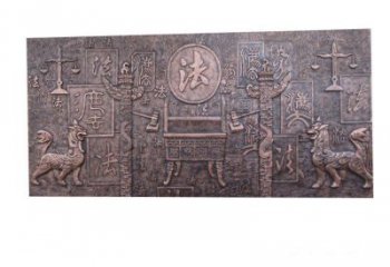 金华紫铜法字獬豸浮雕